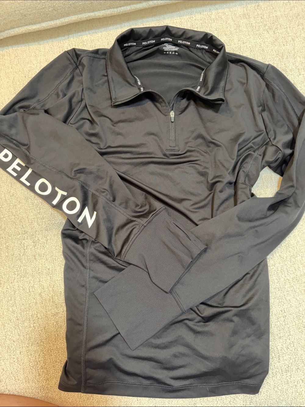 Peloton Black Half-Zip Performance Top with Sleeve Logo